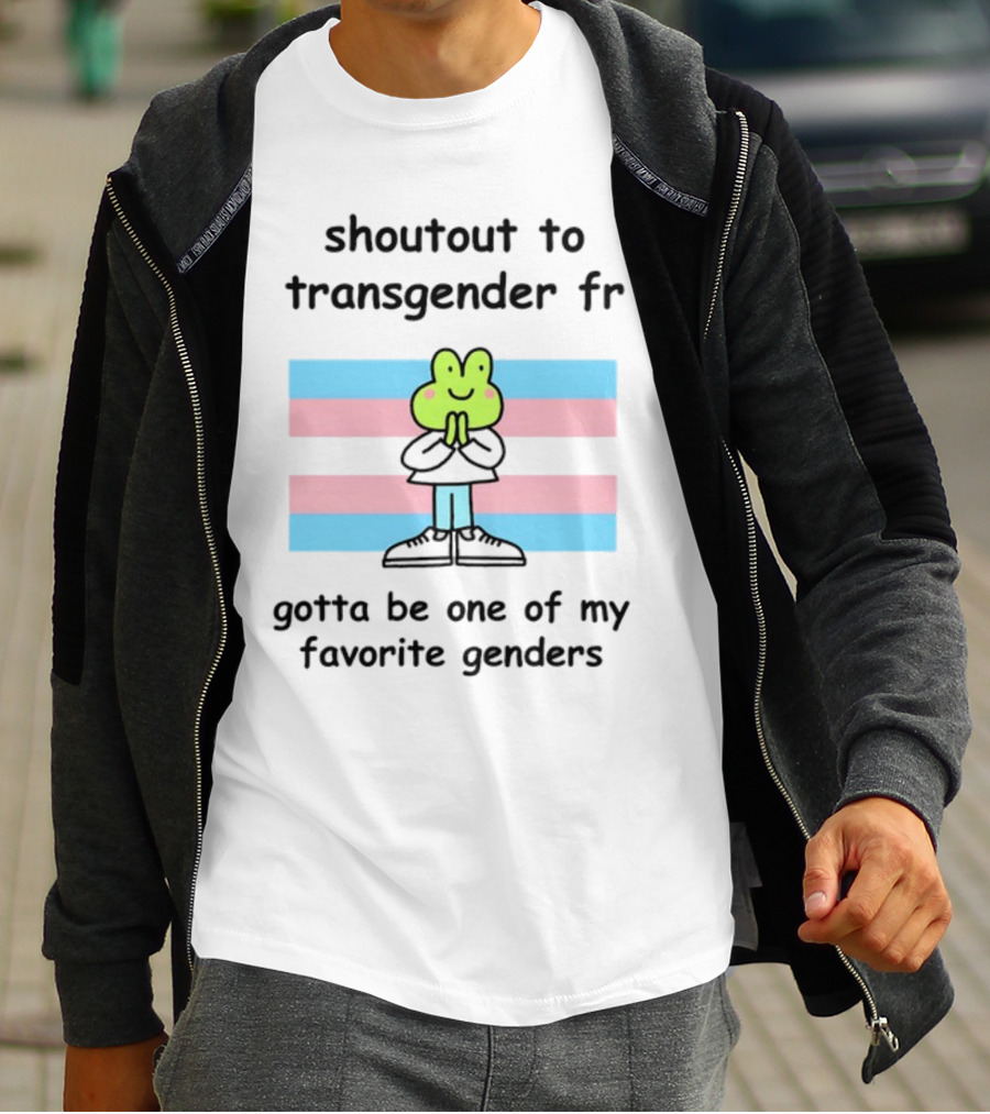 Shoutout To Transgender FR Gotta Be One Of My Favorite Genders Frog And Flag T-Shirt