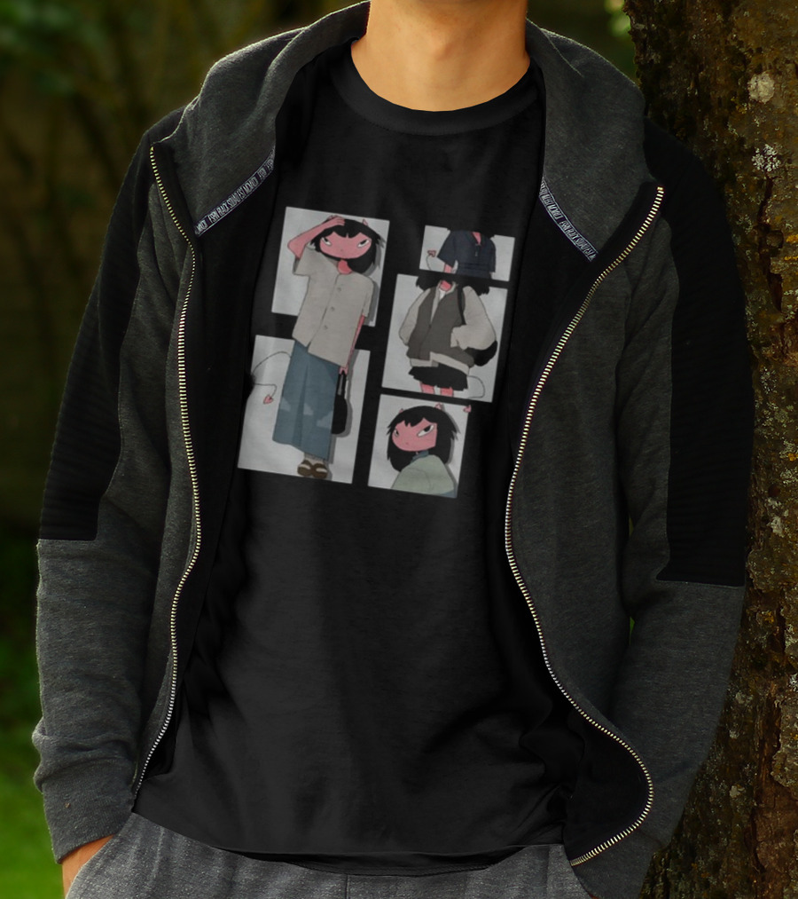 Chew Wisher Cat Humanoid Characters Panels T-Shirt