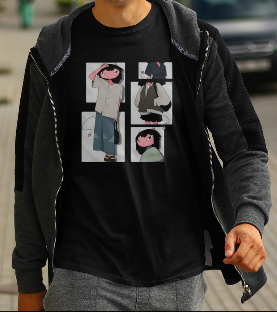 Chew Wisher Cat Humanoid Characters Panels T-Shirt