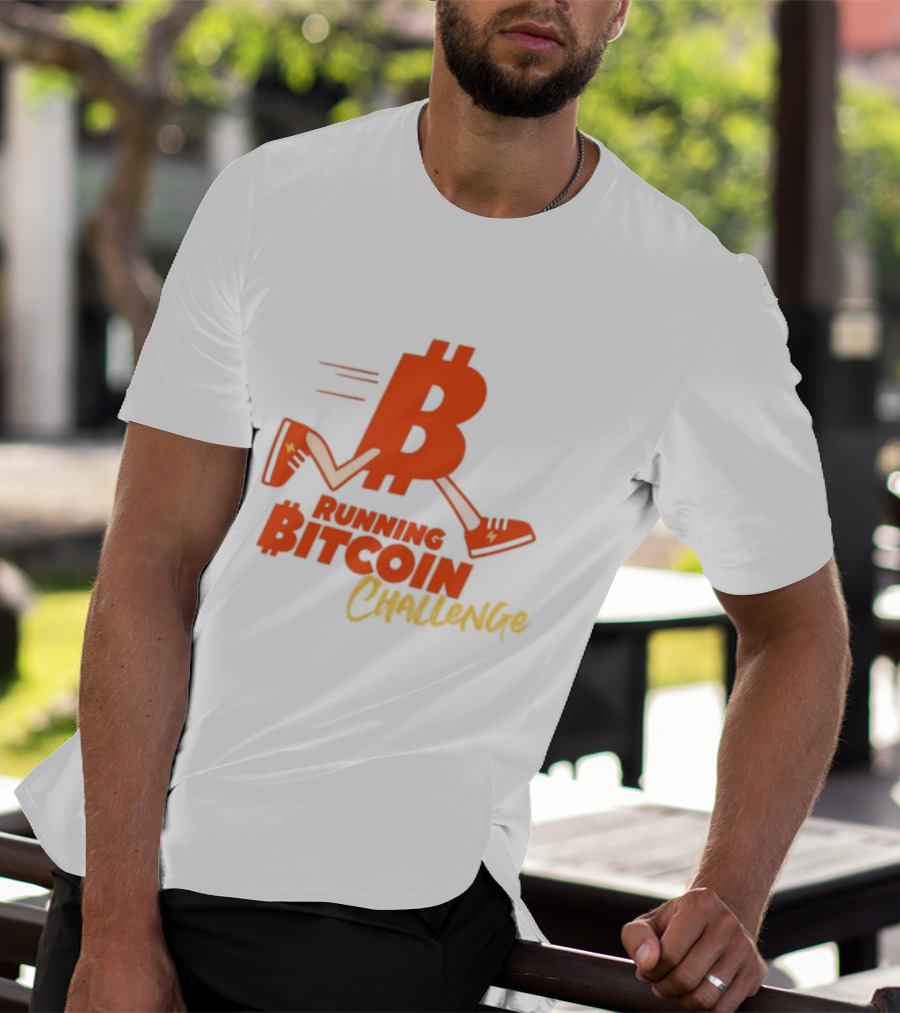 Fran Finney Running Bitcoin Challenge Icon With Sneaker Dollar T-Shirt