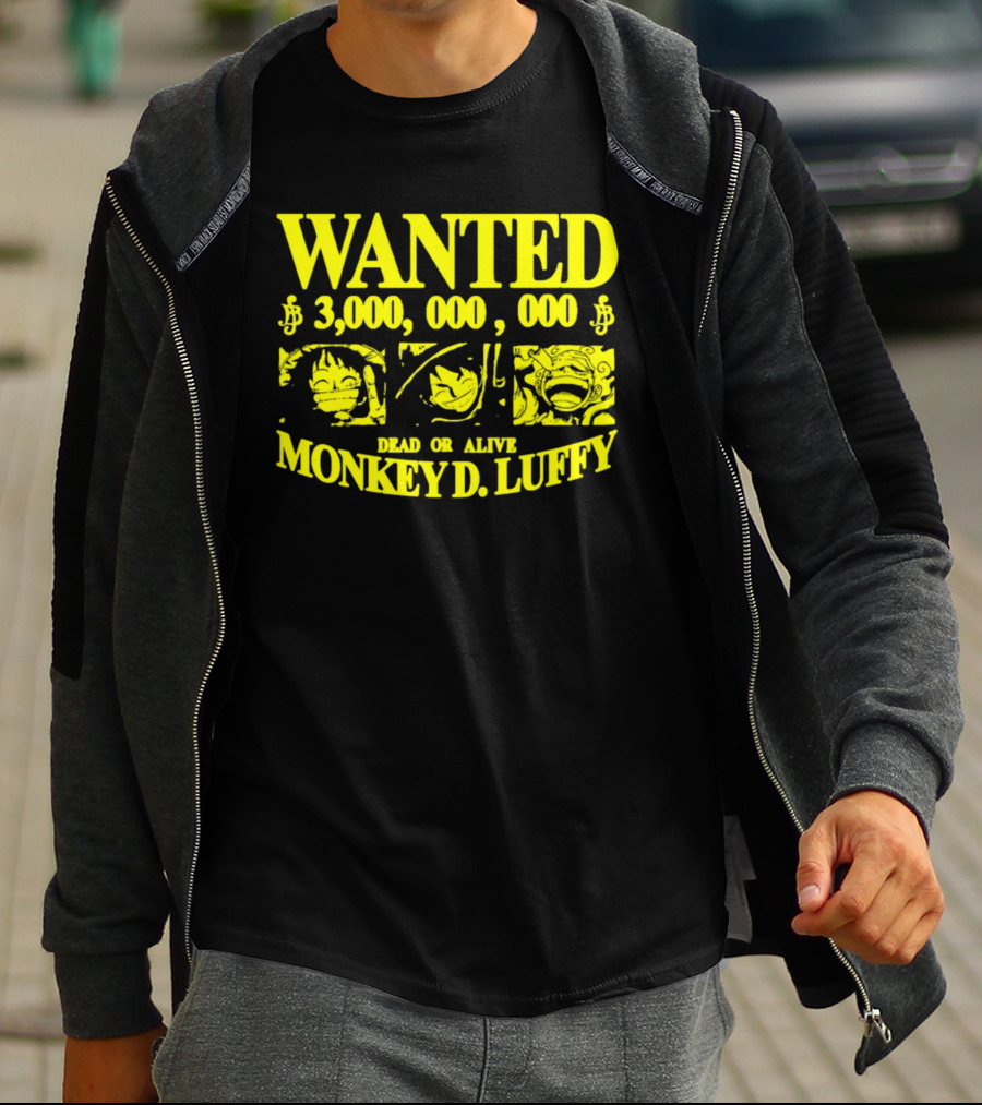 WANTED 3,000,000,000 MONKEY D. LUFFY STRAWHAT PIRATE T-Shirt