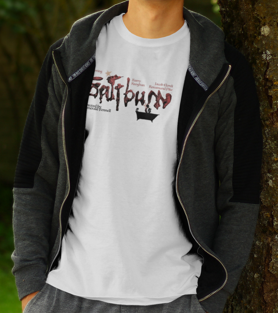 Saltburn Starring Barry Keoghan Jacob Elordi Rosamund Pike Directed By Emerald Fennell T-Shirt