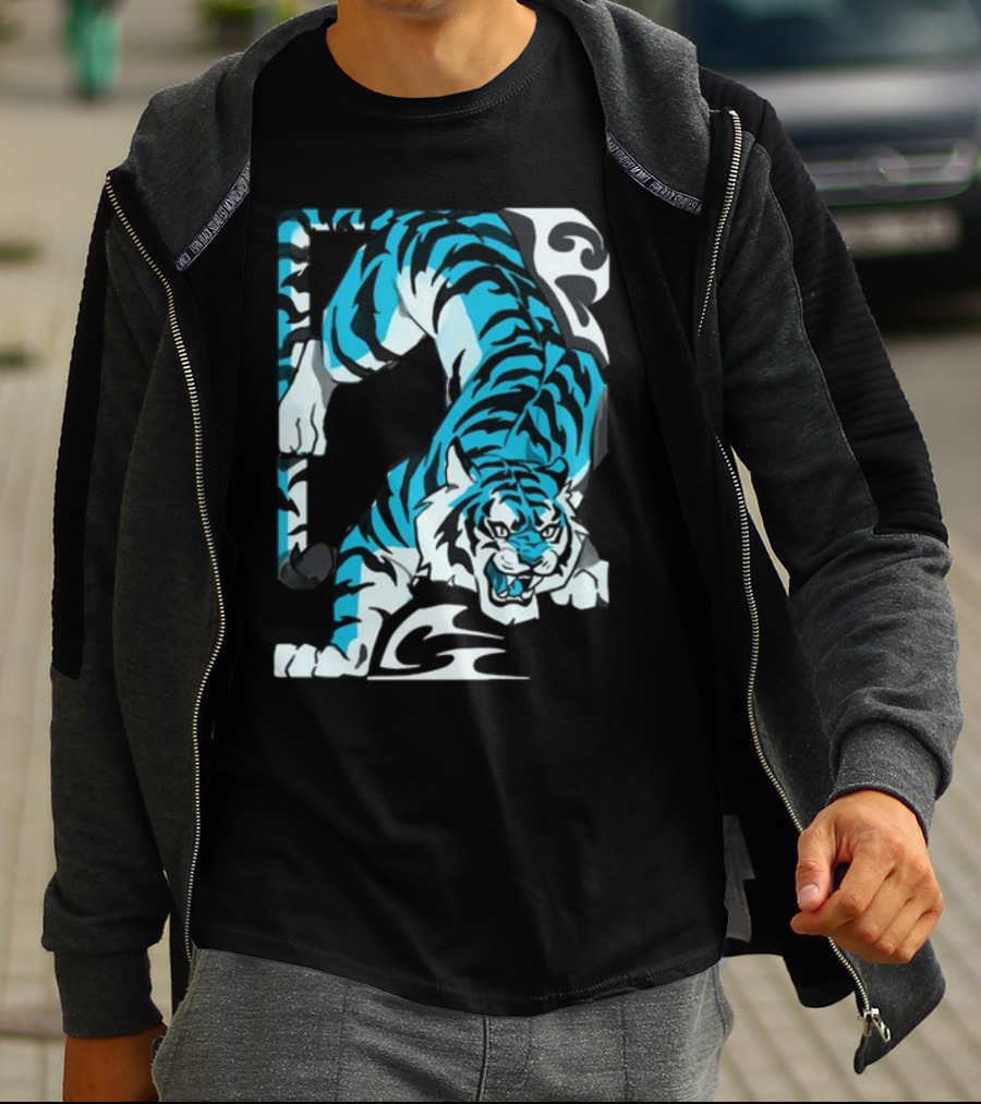 Mawili Poisonp1nk Blue Tiger Stripes T-Shirt