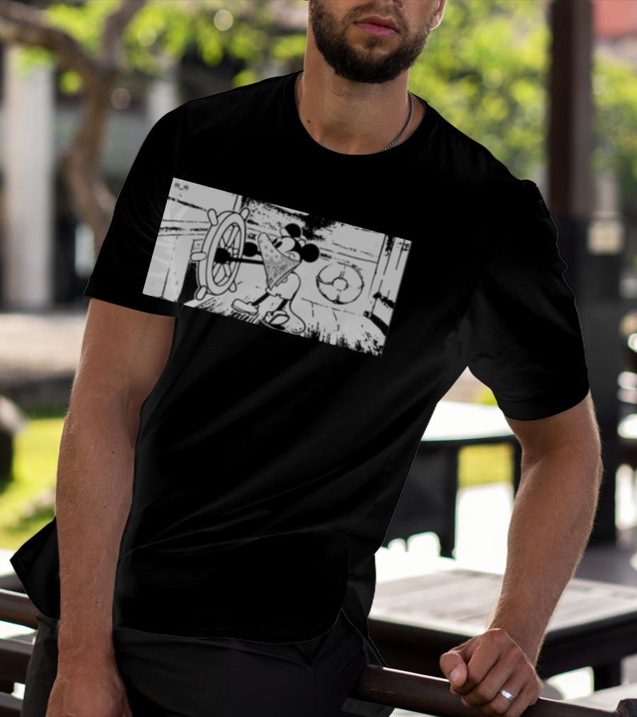 Memeulous Mickey Hood Vintage Steamboat Pizza Sailor T-Shirt