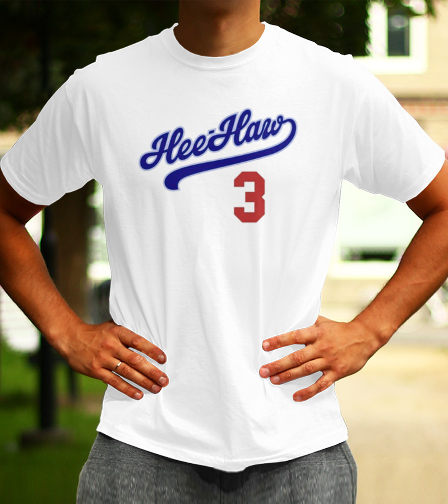 Hee-Haw 3 Vintage Script Style With Red Number T-Shirt