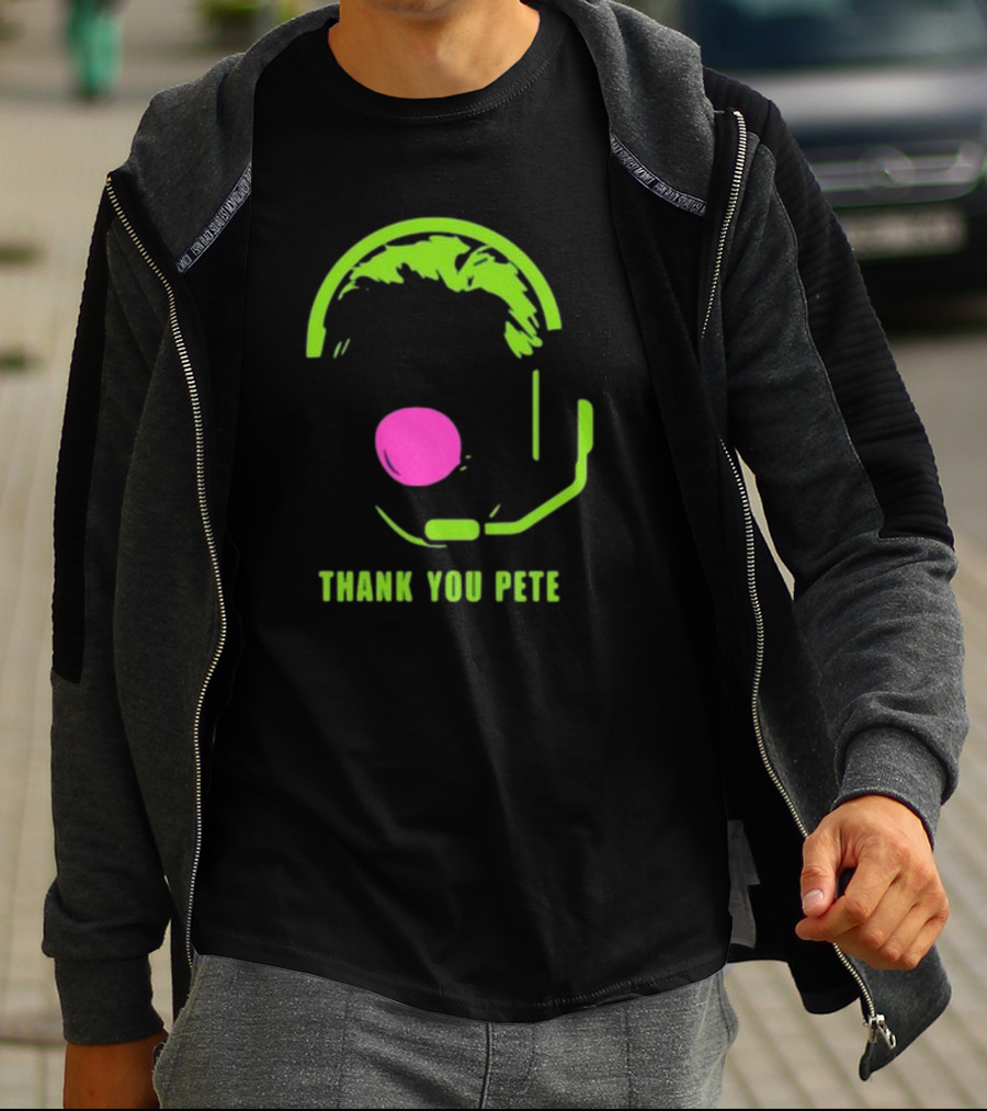 Thank You Pete Simplyseattle Coach Headset Neon T-Shirt