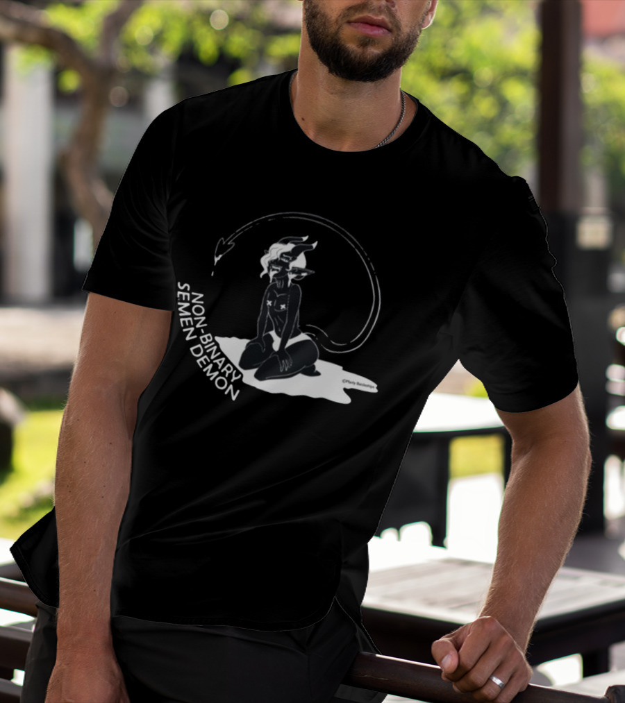 Non-Binary Semen Demon Fantasy Illustration By Party Skeletons T-Shirt