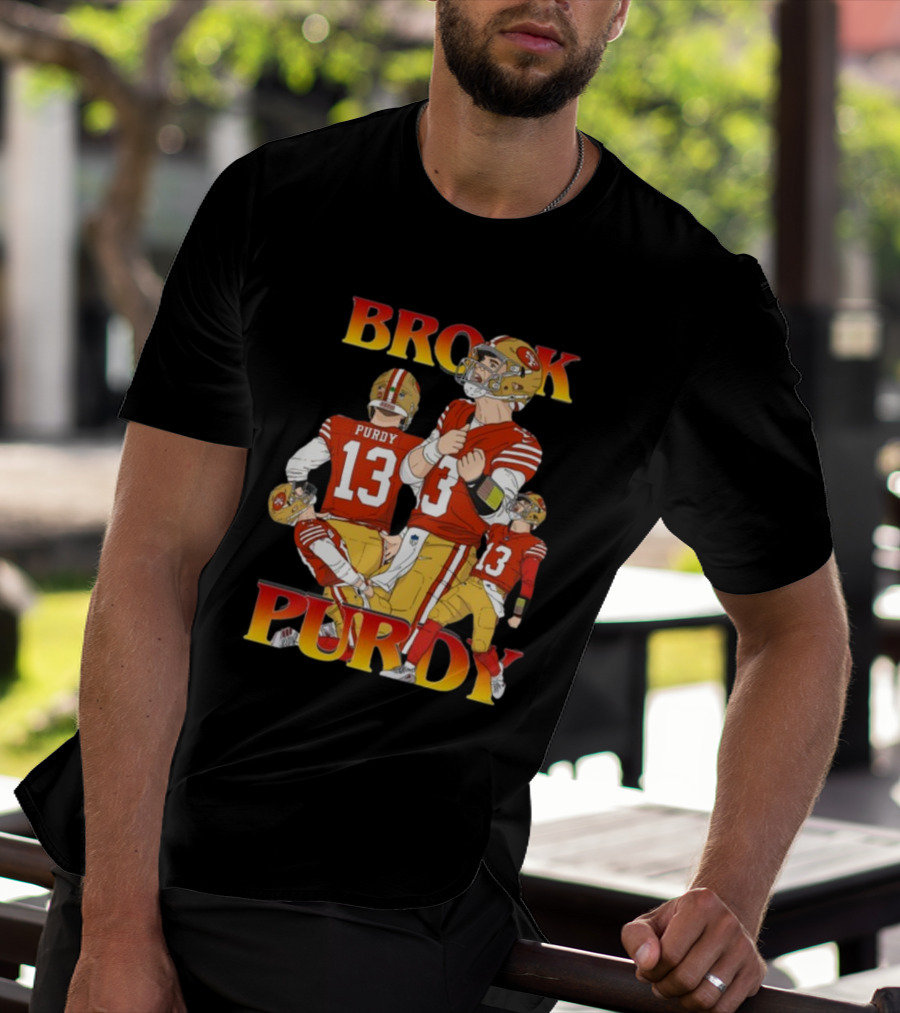 Brock Purdy 49ers Quarterback Action Rita Oak T-Shirt