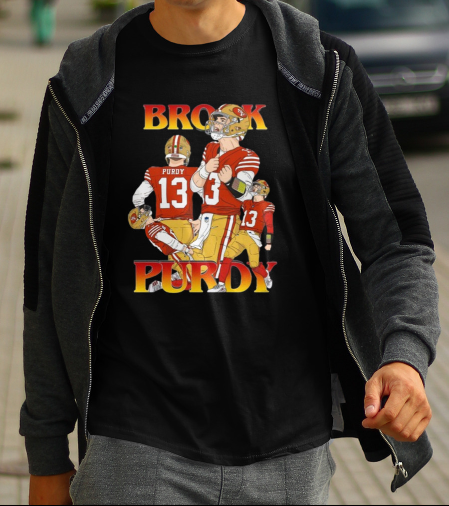 Brock Purdy 49ers Quarterback Action Rita Oak T-Shirt