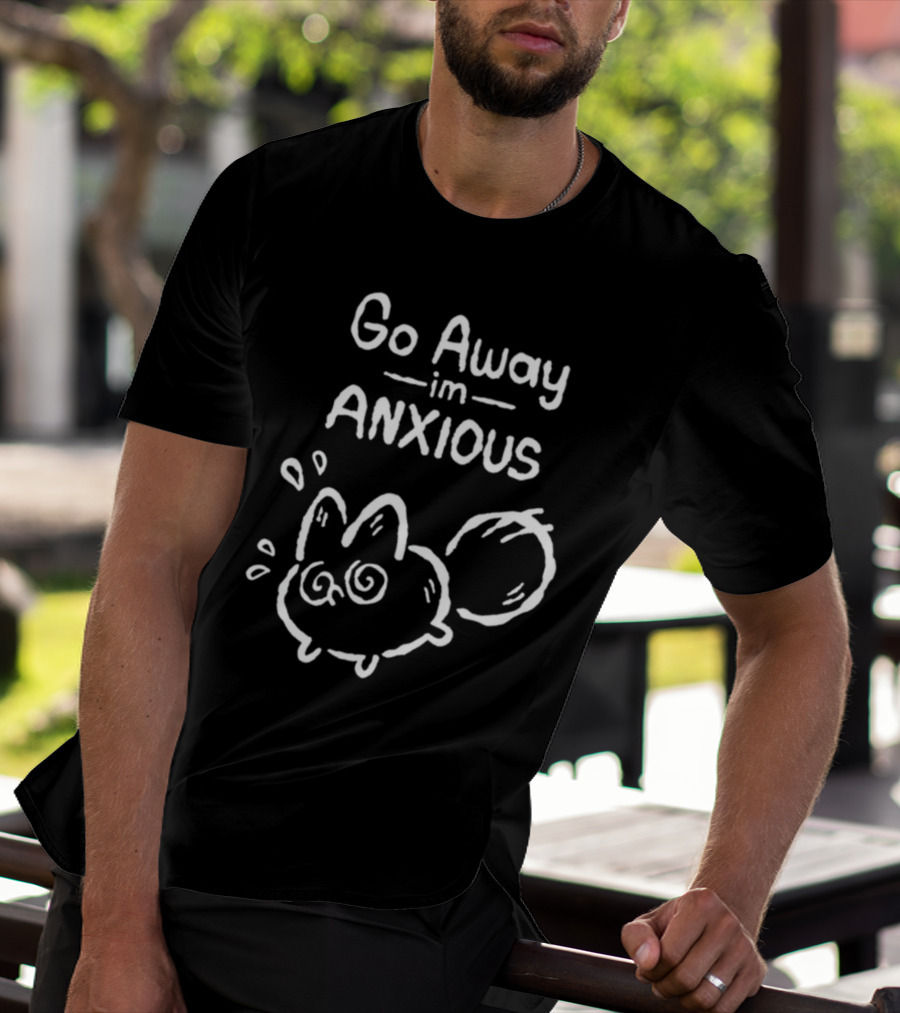 Go Away I'm Anxious Fox Drawing T-Shirt