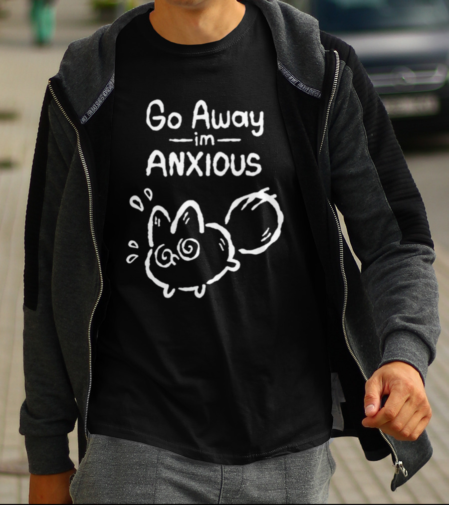 Go Away I'm Anxious Fox Drawing T-Shirt