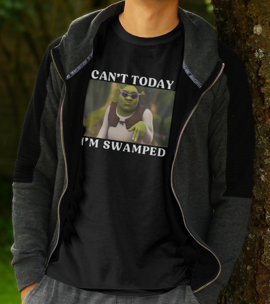 Can't Today I'm Swamped Shrek With Sunglasses T-Shirt