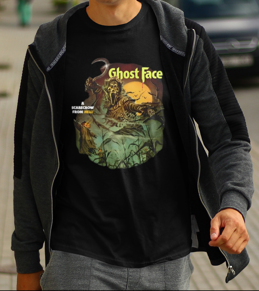 Ghost Face A Scarecrow From Hell Cavitycolors Glows In The Dark T-Shirt