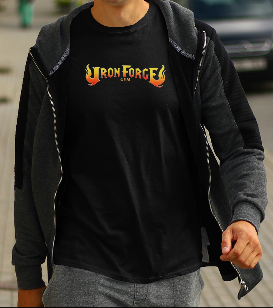 Mizkif Ironforge Gym Fiery Text T-Shirt