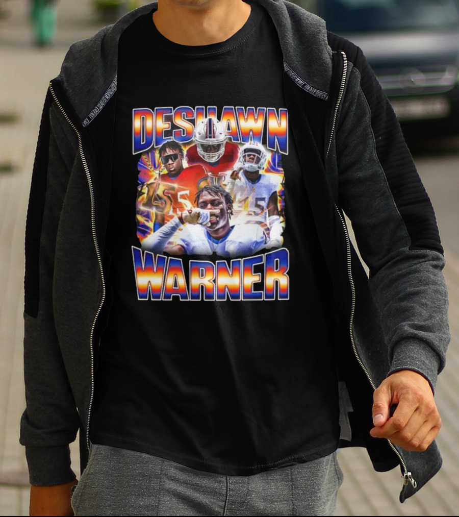 Desawn Warner Football Athletes Action Collage T-Shirt