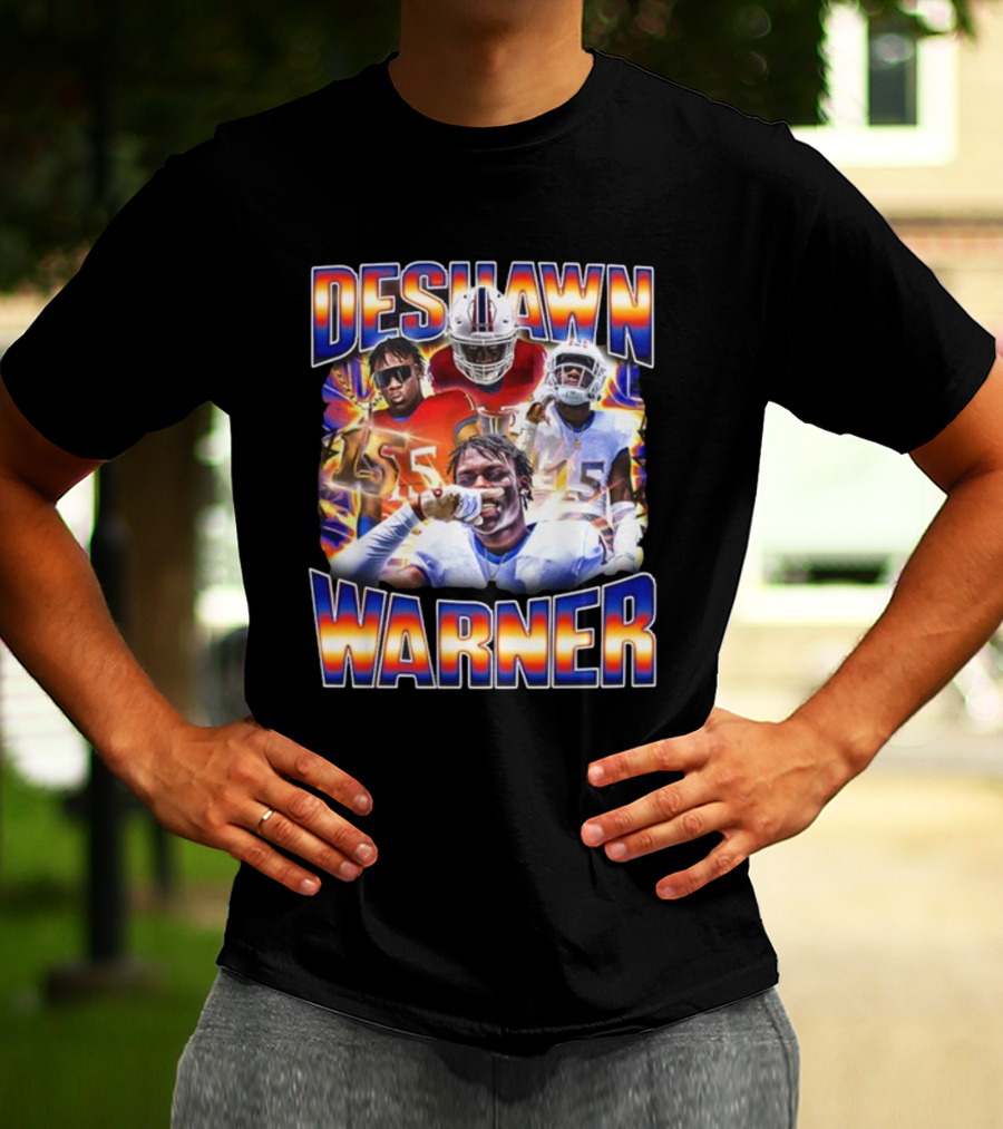 Desawn Warner Football Athletes Action Collage T-Shirt