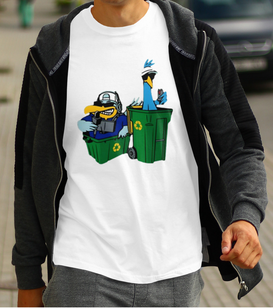 Birdie Juice People’s Birdies Recycling Bin Humor T-Shirt