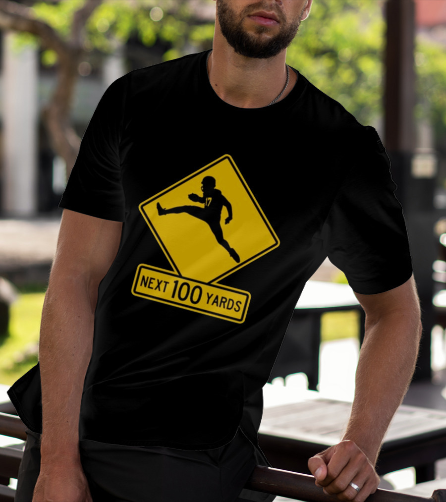 Quarterback Crossing 17 Next 100 Yards T-Shirt