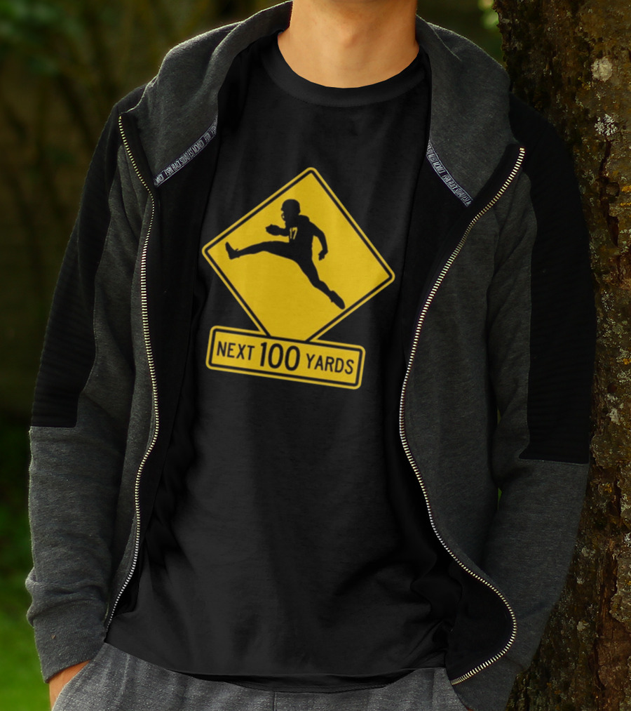 Quarterback Crossing 17 Next 100 Yards T-Shirt