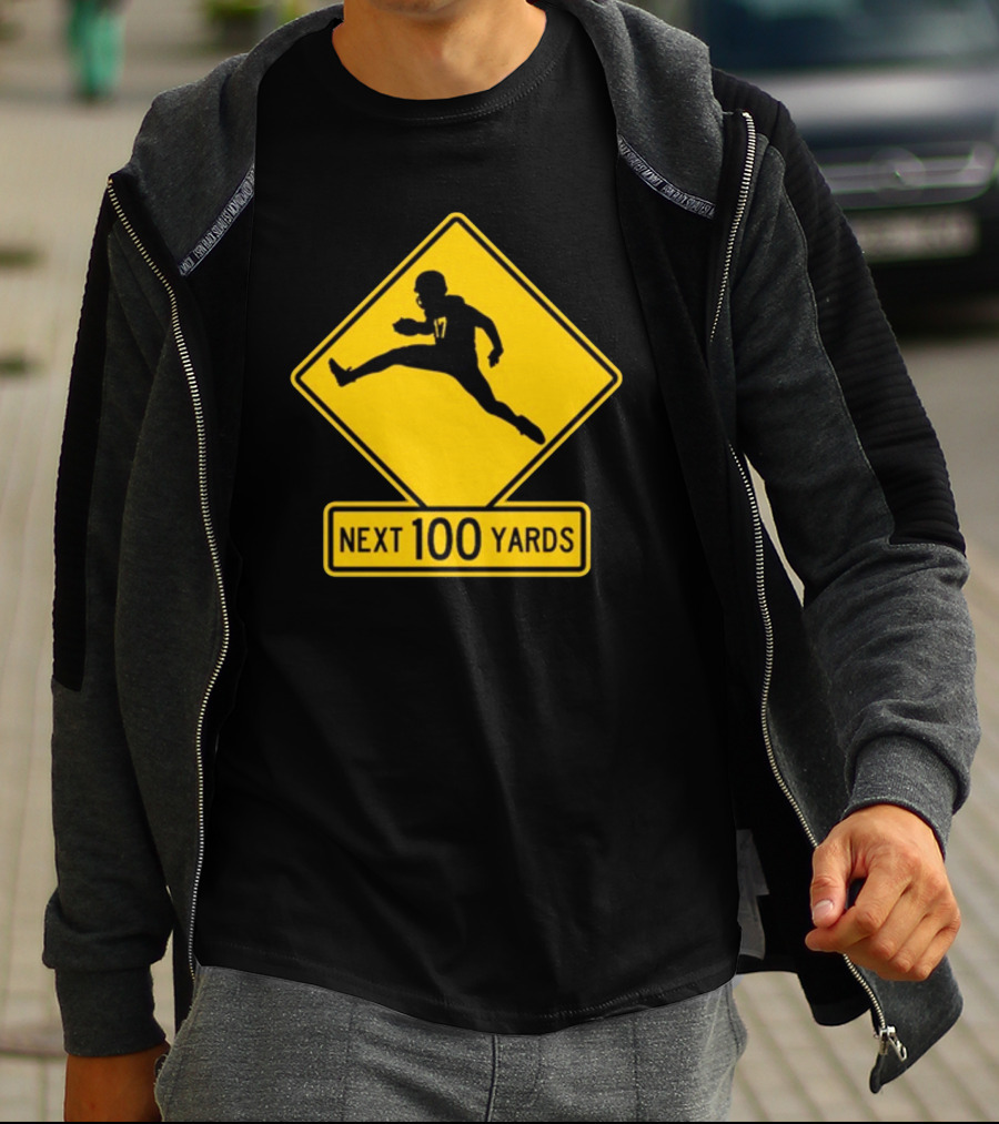 Quarterback Crossing 17 Next 100 Yards T-Shirt