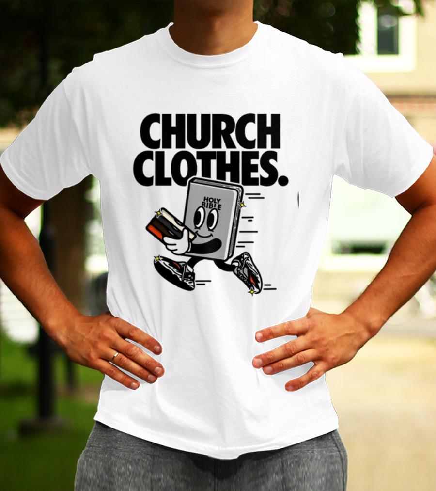 Church Clothes Holy Bible Cartoon Running Sneakers T-Shirt