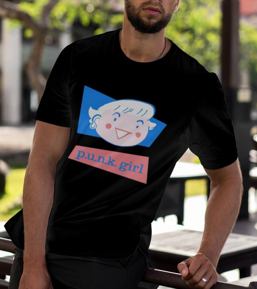 P.U.N.K. Girl Retro Cartoon Style Face T-Shirt