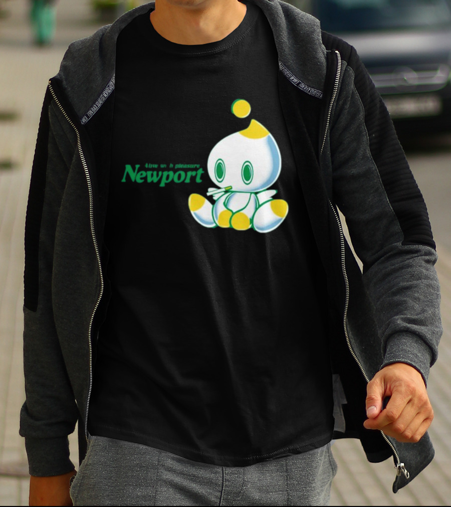 Newport Alive With Pleasure Cute Character Sitting T-Shirt