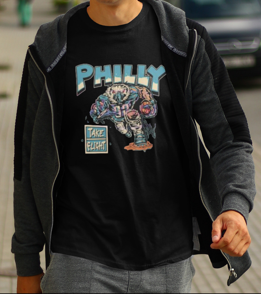 Philly Take Flight Philadelphia Eagles Mascot Football Player T-Shirt
