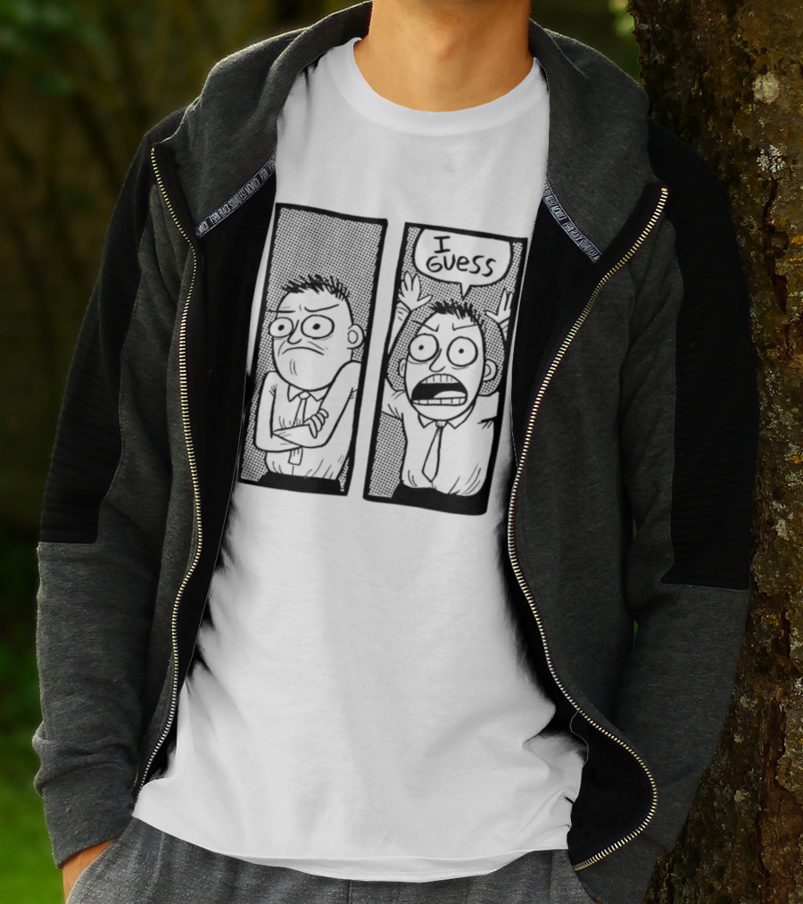 Quality Thomas 'Tomska' Ridgewell Comic I Guess Character Panels T-Shirt