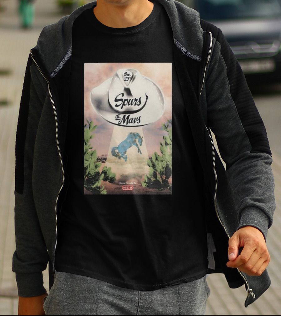 Dec 23 Spurs At Mavs Presented By H-E-B Cowboy Hat And Cactus Scene T-Shirt