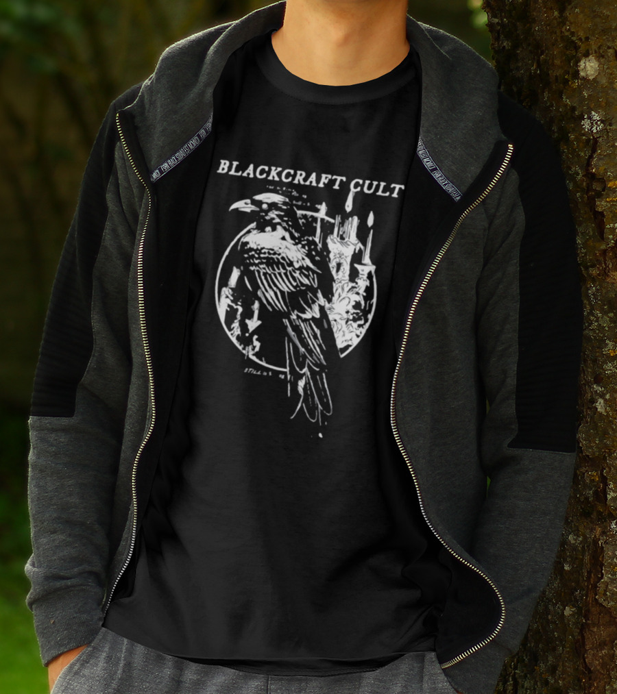 Blackcraft Cult Raven Never Flitting Still Is Sitting Candles T-Shirt