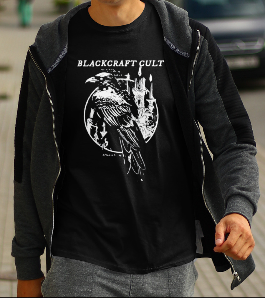 Blackcraft Cult Raven Never Flitting Still Is Sitting Candles T-Shirt
