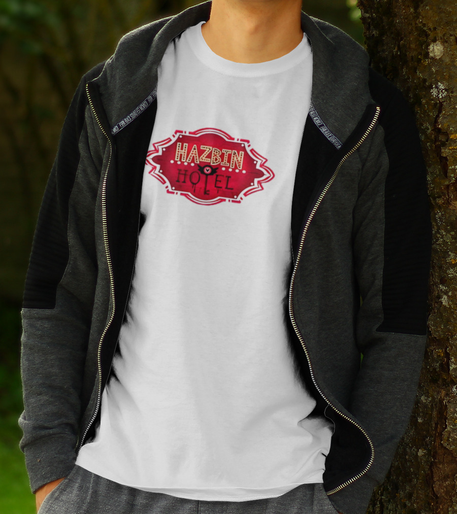 Hazbin Hotel Hazbinhotel Logo Badge With Heart And Winged Eye T-Shirt