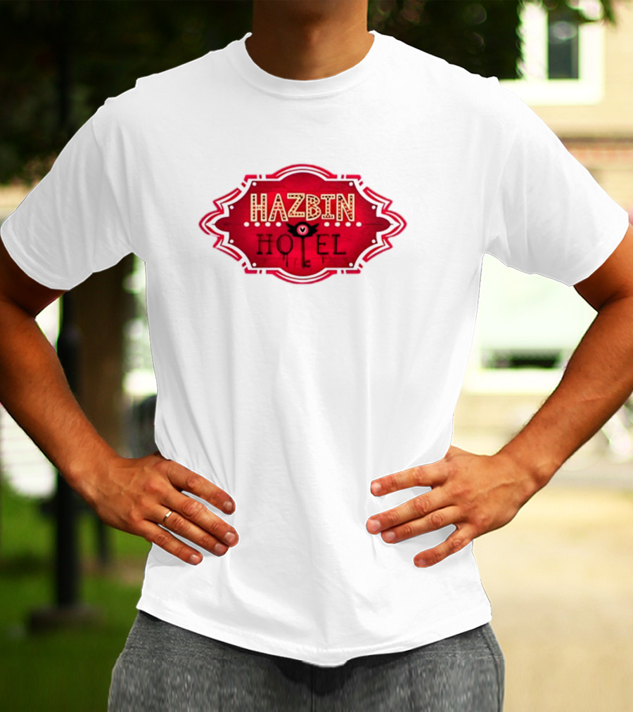 Hazbin Hotel Hazbinhotel Logo Badge With Heart And Winged Eye T-Shirt