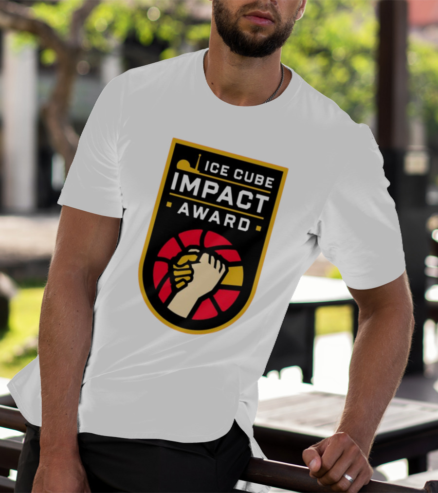 Ice Cube Impact Award Basketball Handshake Badge T-Shirt