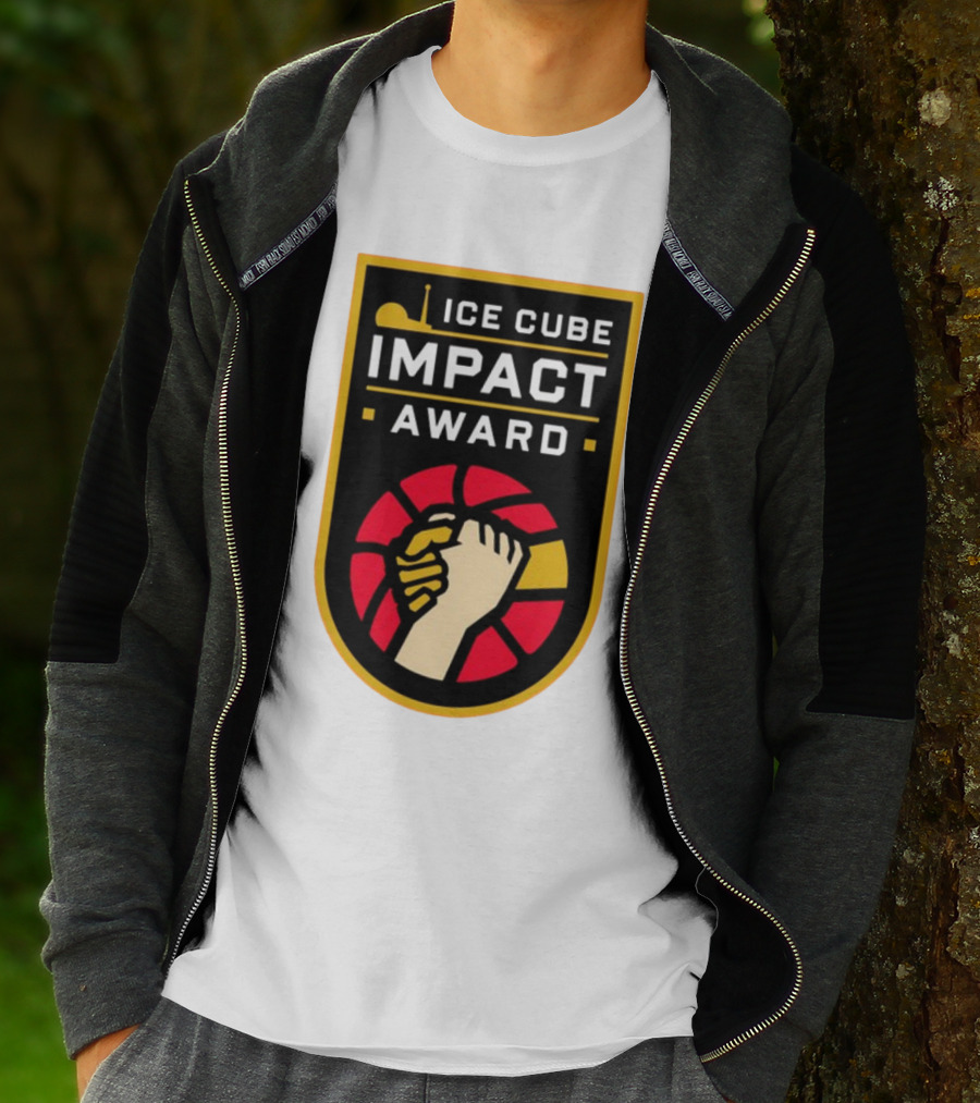 Ice Cube Impact Award Basketball Handshake Badge T-Shirt