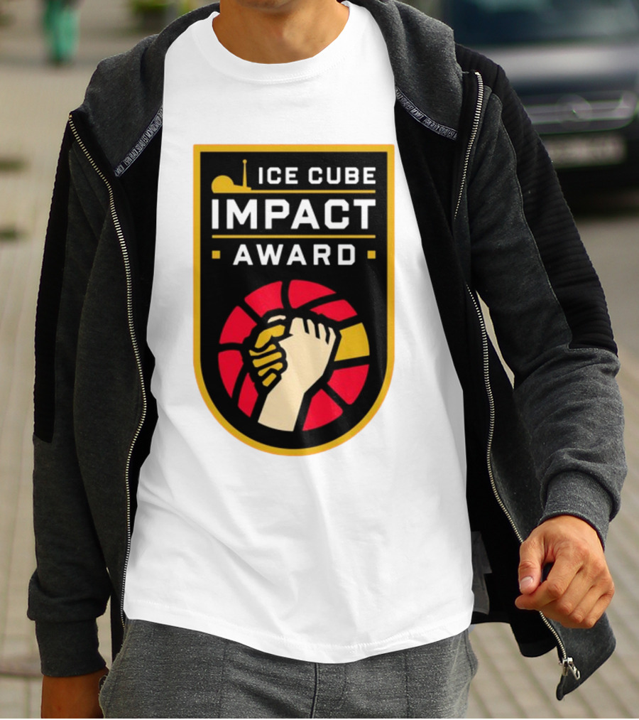 Ice Cube Impact Award Basketball Handshake Badge T-Shirt