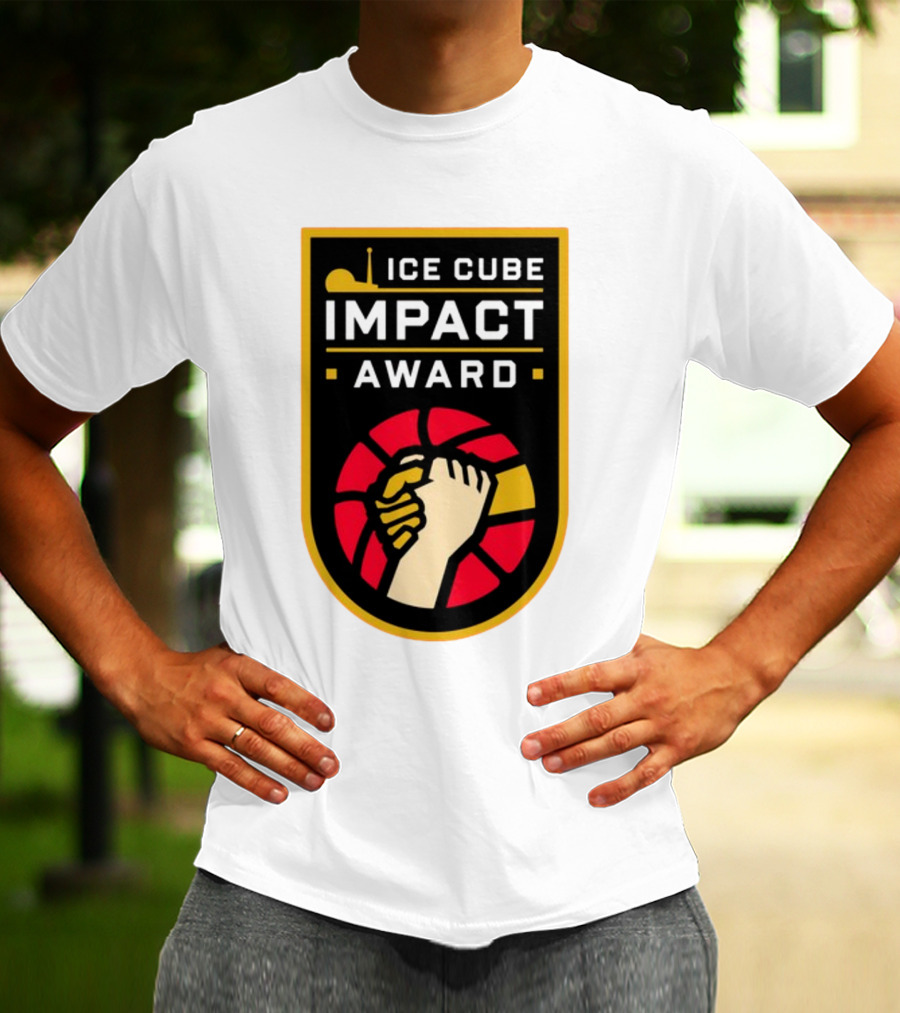 Ice Cube Impact Award Basketball Handshake Badge T-Shirt