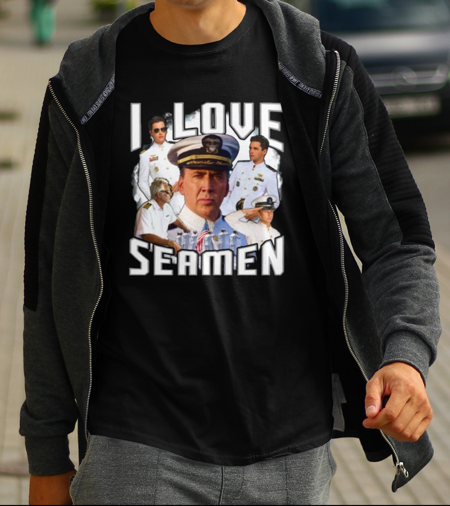 I Love Seamen Captain And Crew Collage T-Shirt
