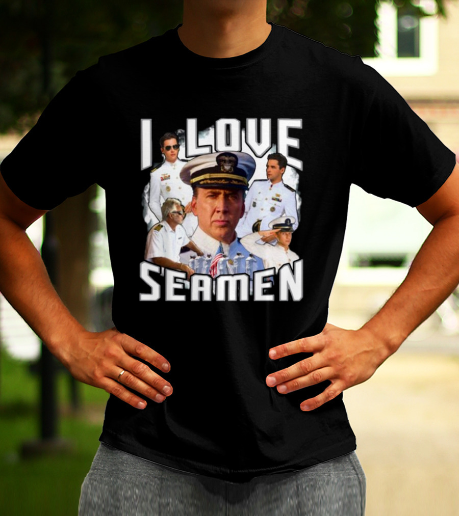 I Love Seamen Captain And Crew Collage T-Shirt