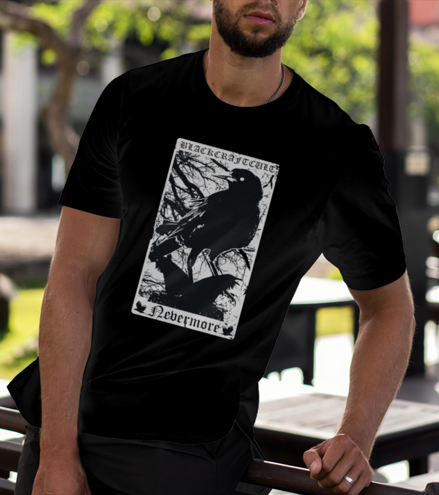 Blackcraftcult Nevermore Raven Tarot Card T-Shirt