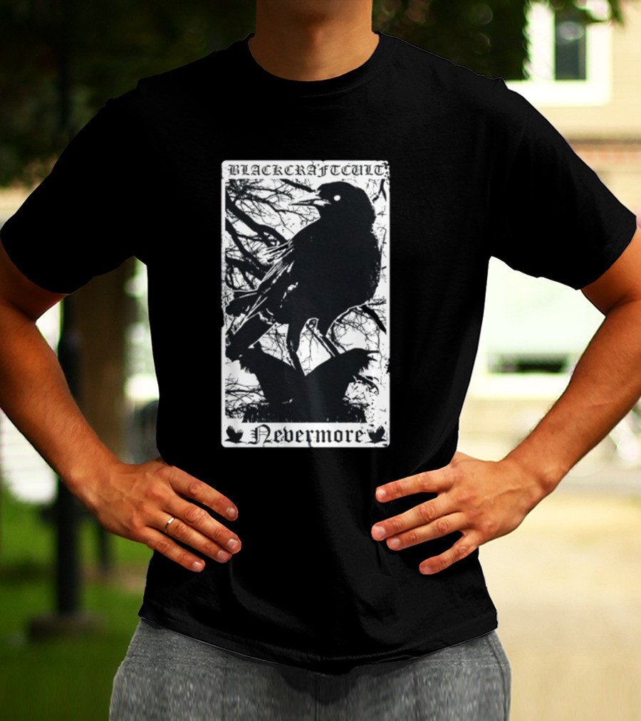 Blackcraftcult Nevermore Raven Tarot Card T-Shirt