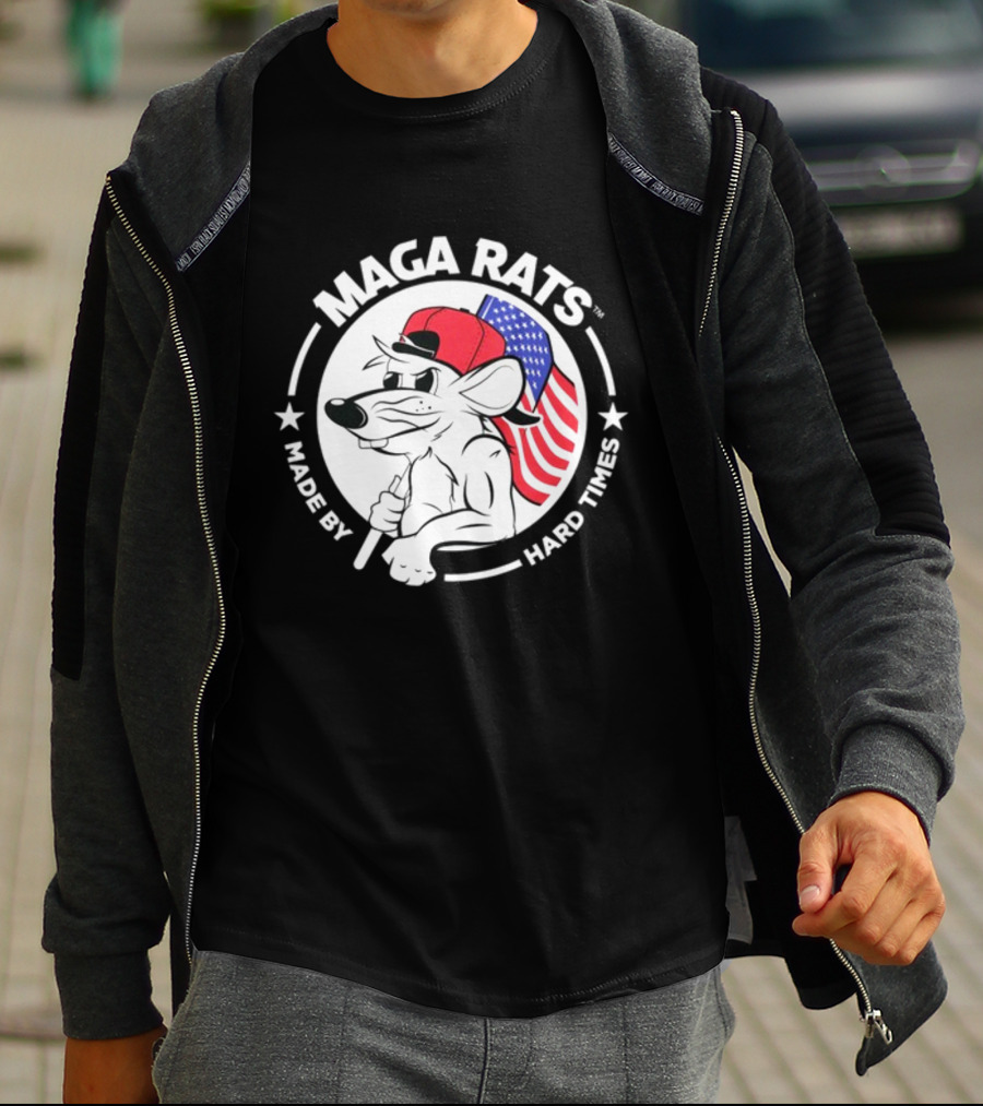 Maga Rats Made By Hard Times American Flag Hat T-Shirt