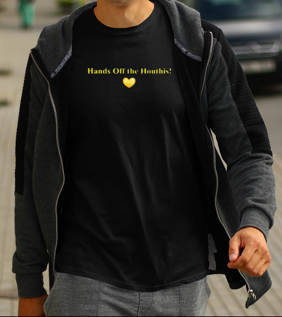 Hands Off The Houthis Yellow Heart T-Shirt