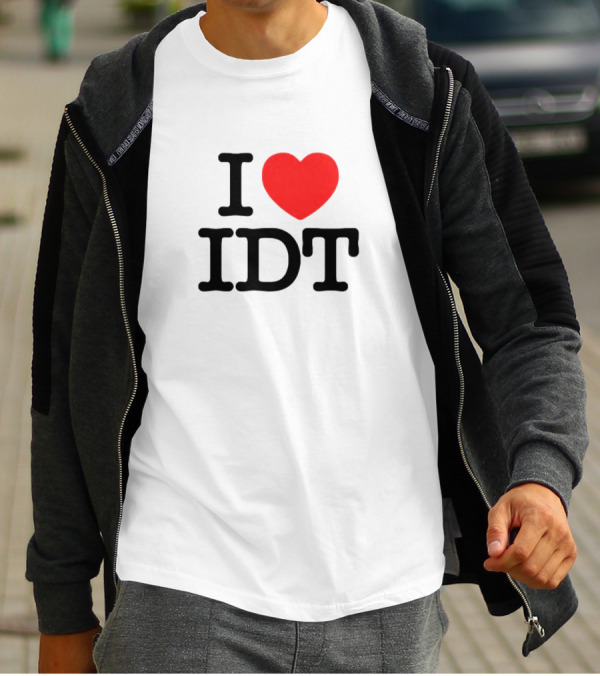 I Heart IDT Bold Text With Red Heart T-Shirt