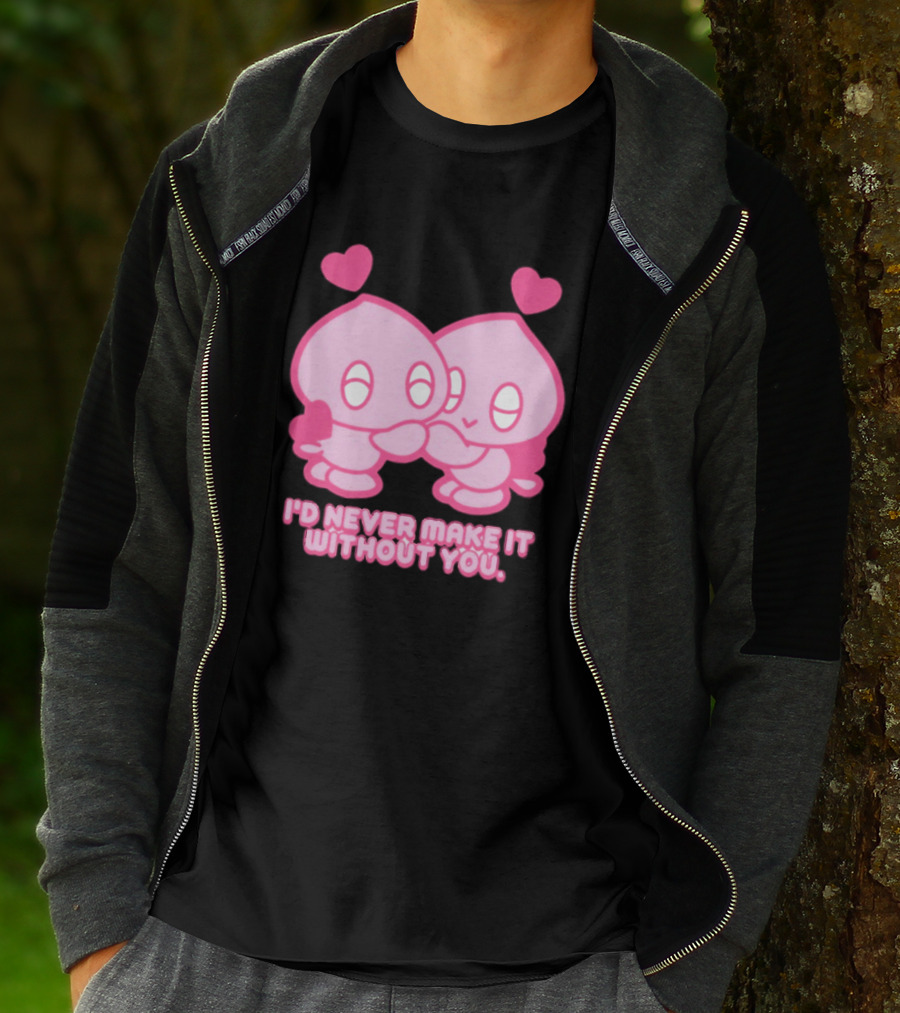 Young Romance I'd Never Make It Without You Pink Hearts Characters T-Shirt