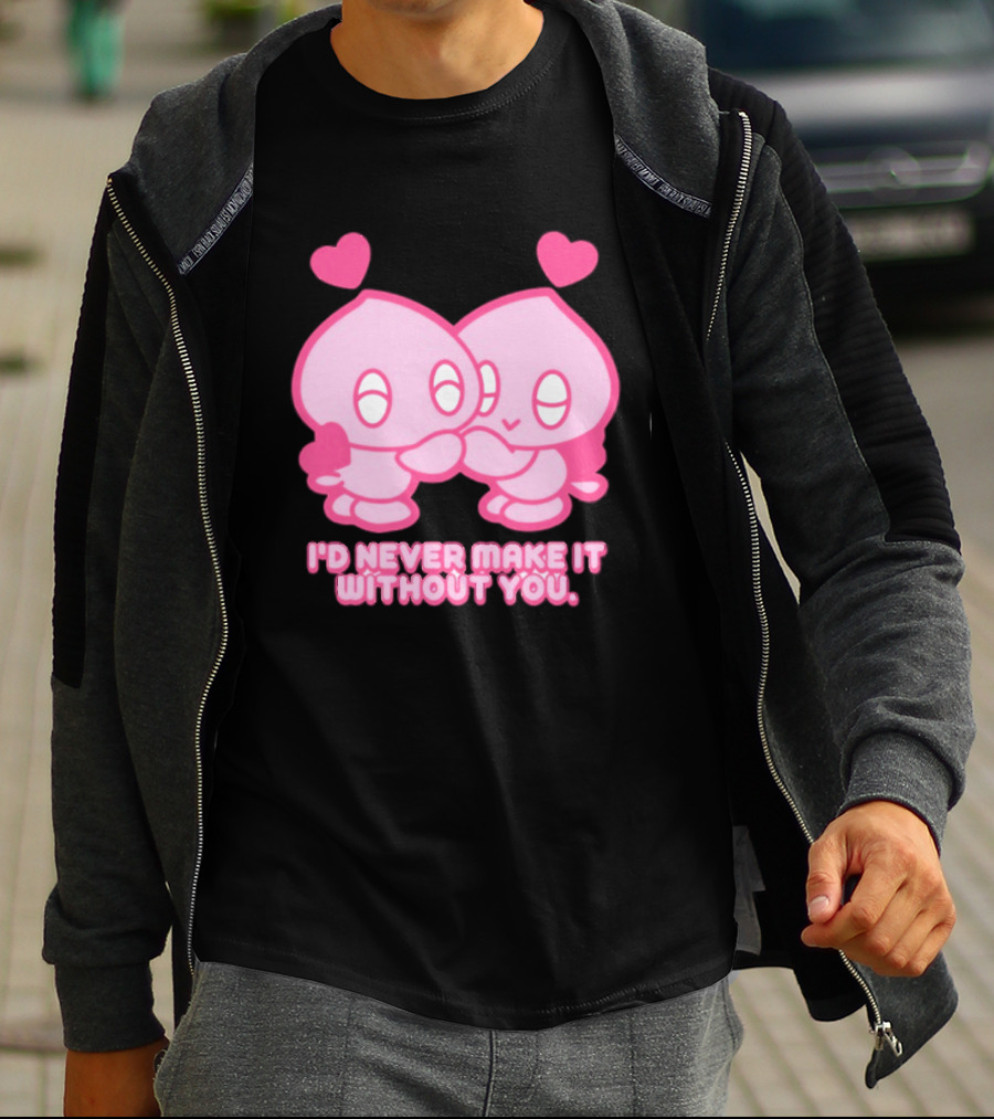 Young Romance I'd Never Make It Without You Pink Hearts Characters T-Shirt