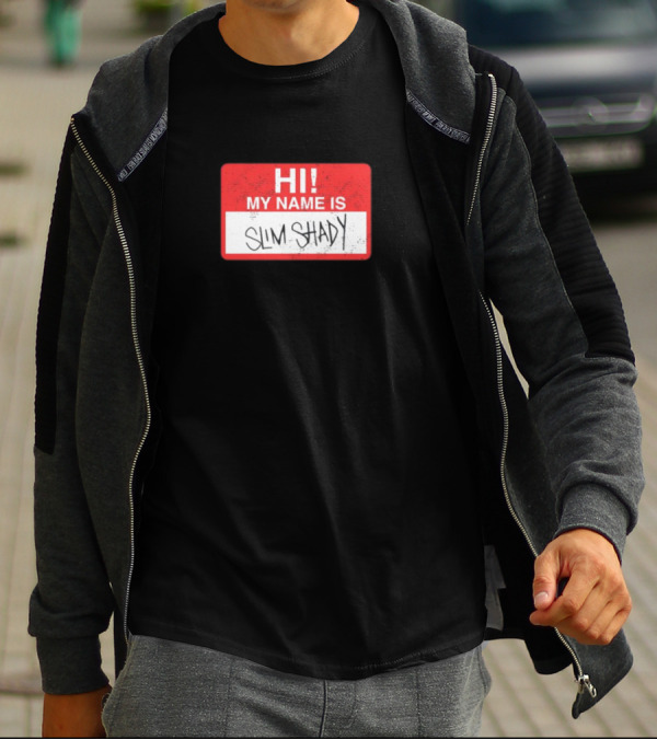 Hi My Name Is Slim Shady Eminem Inspired Nametag T-Shirt