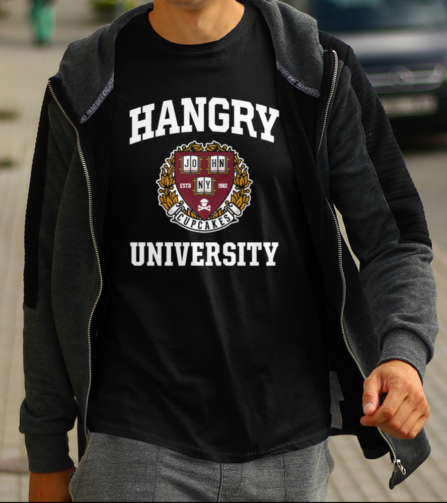 Hangry University Johnnycupcakes Estd 1982 Crest T-Shirt