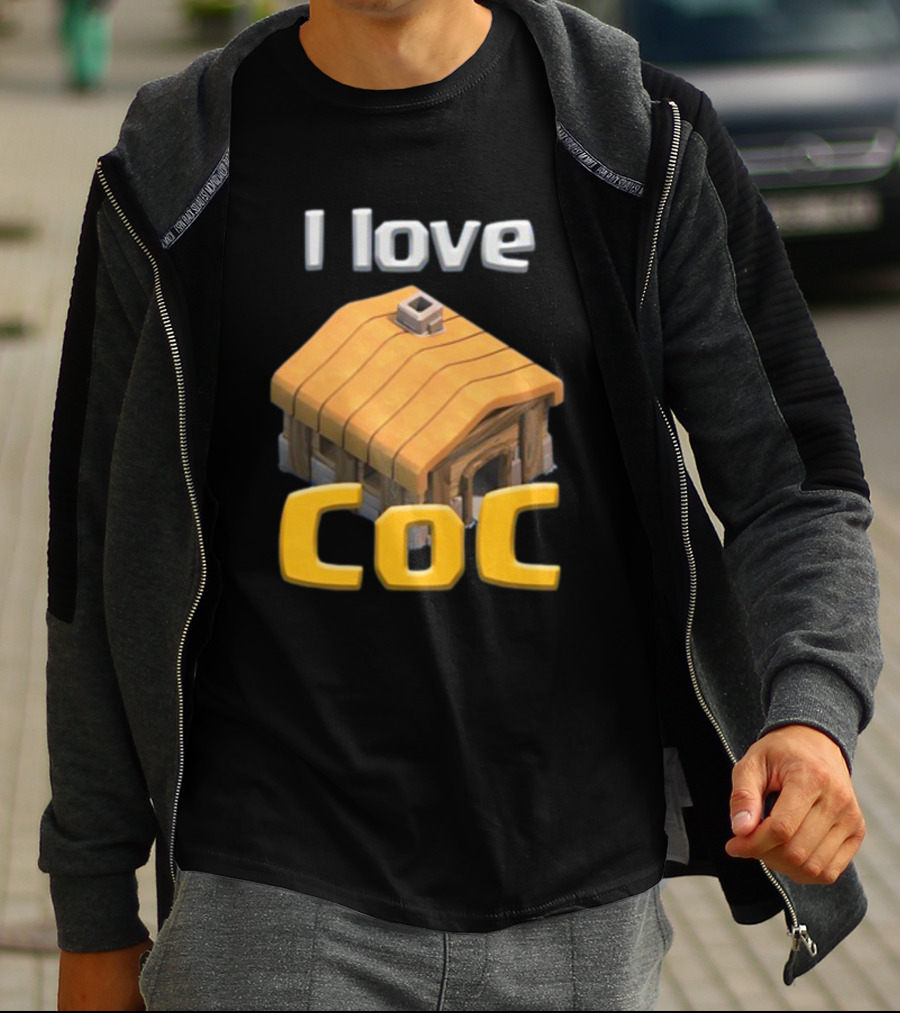 I Love Coc Clash Of Clans Hut T-Shirt